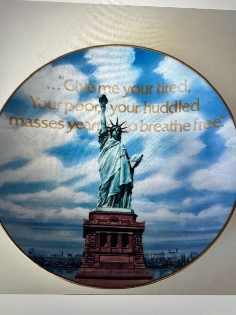 Gorham " Statue of Liberty, Freedom's First Lady" Plate # 44639